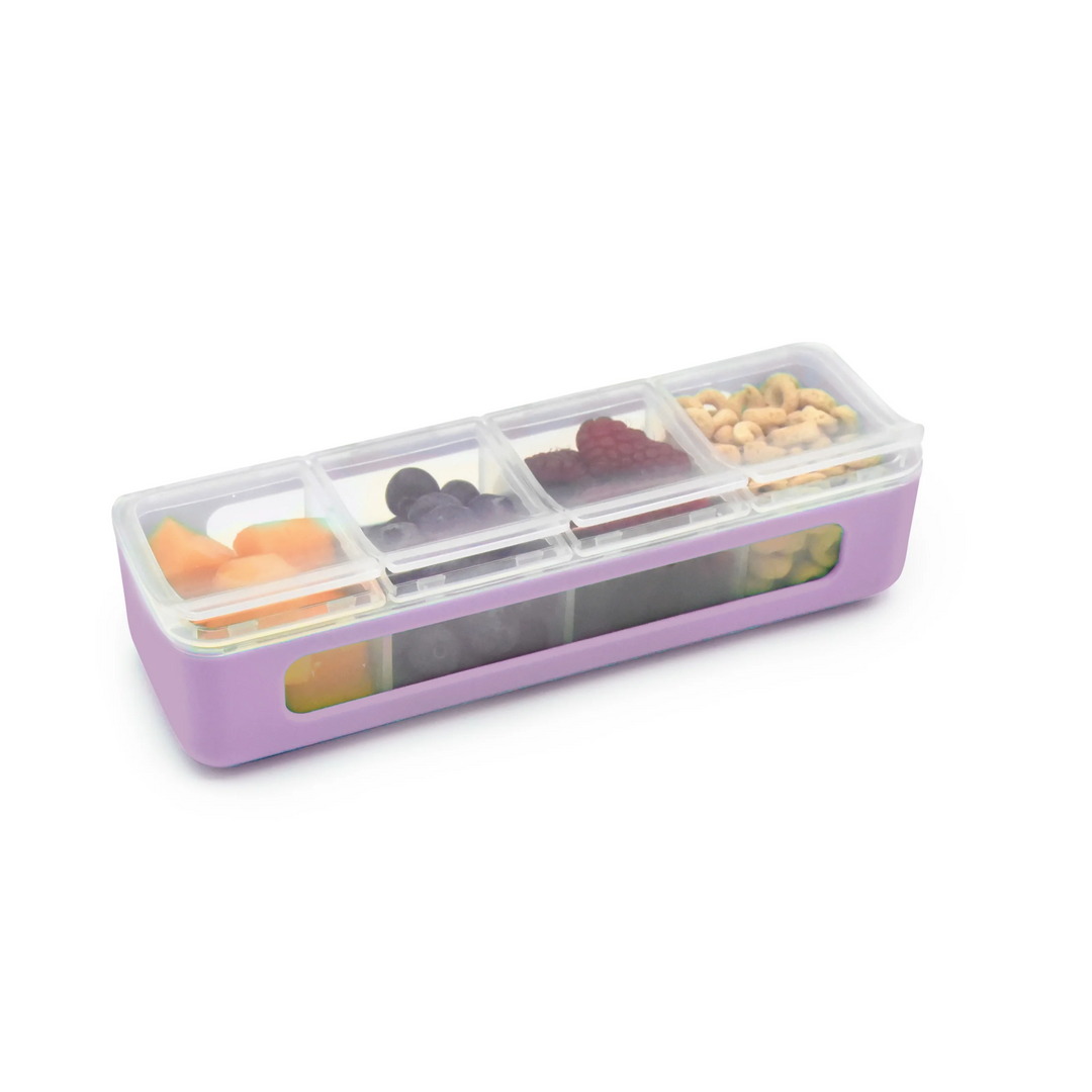 Melii 4 Compartment Snackle Box - 2pk - Pink/Purple