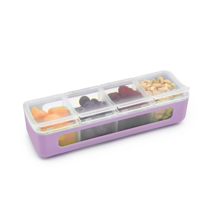 Melii 4 Compartment Snackle Box - 2pk - Pink/Purple