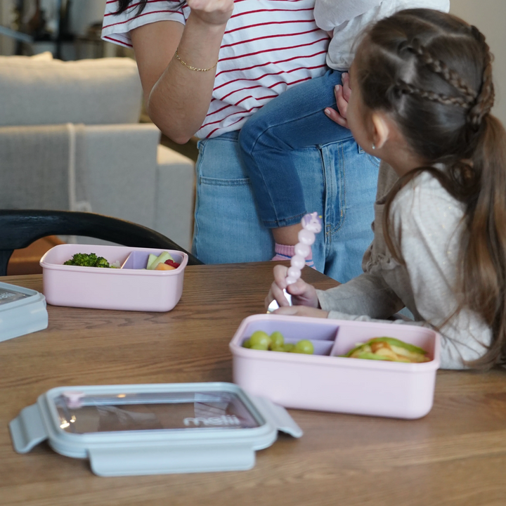 Melii Luxe Bento Box - Pink & Ivory - 880mL - 2 Compartments
