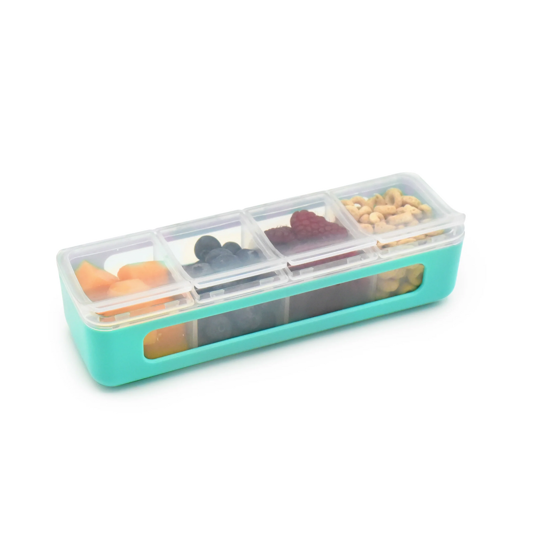 Melii 4 Compartment Snackle Box - 2pk - Turquoise/Mint