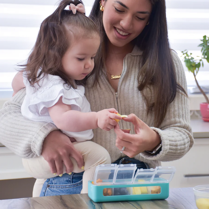 Melii 4 Compartment Snackle Box - 2pk - Turquoise/Mint