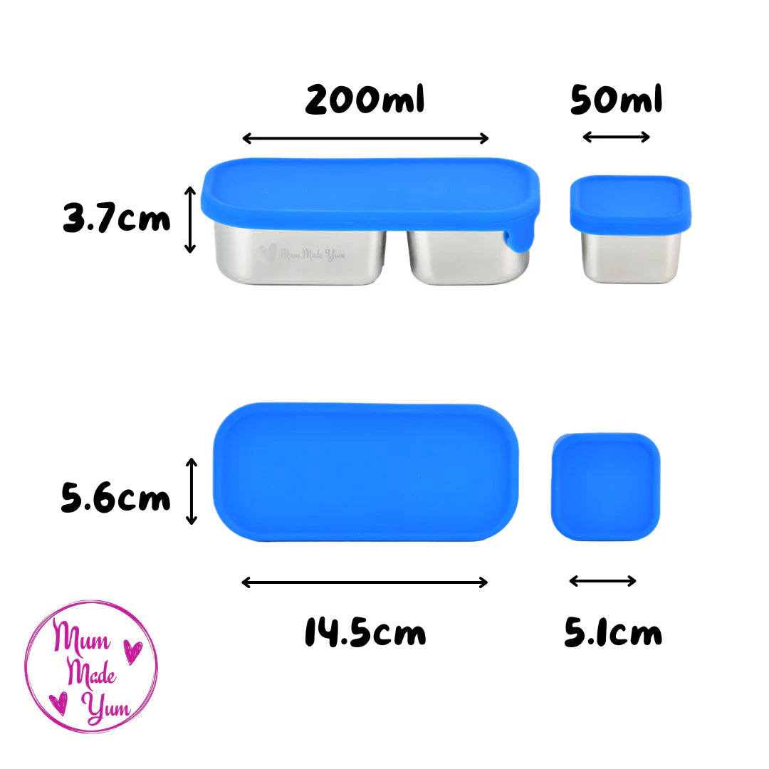 Mighty Mini Stainless Steel Dip Containers - Blue
