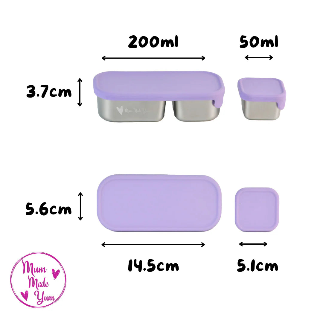 Mighty Mini Stainless Steel Dip Containers - Purple