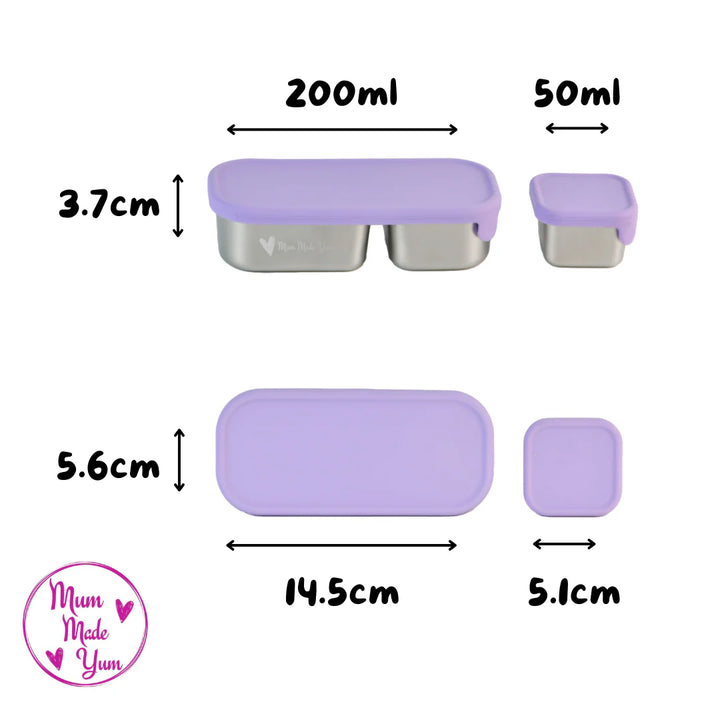 Mighty Mini Stainless Steel Dip Containers - Purple