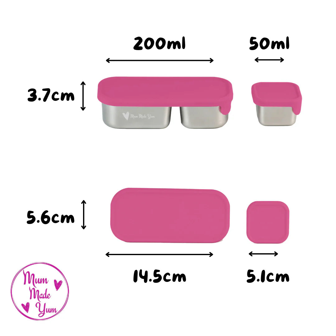 Mighty Mini Stainless Steel Dip Containers - Pink