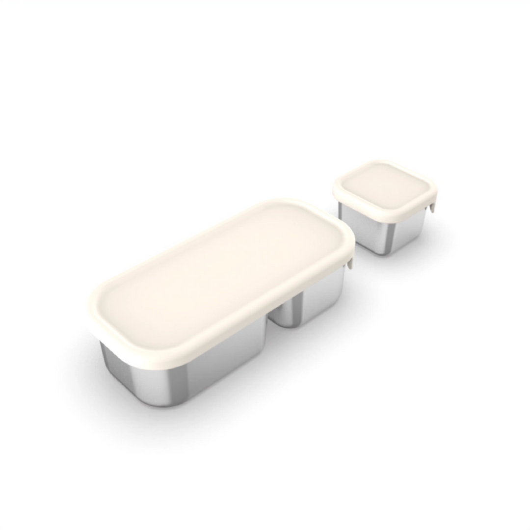 Mighty Mini Stainless Steel Dip Containers - Beige