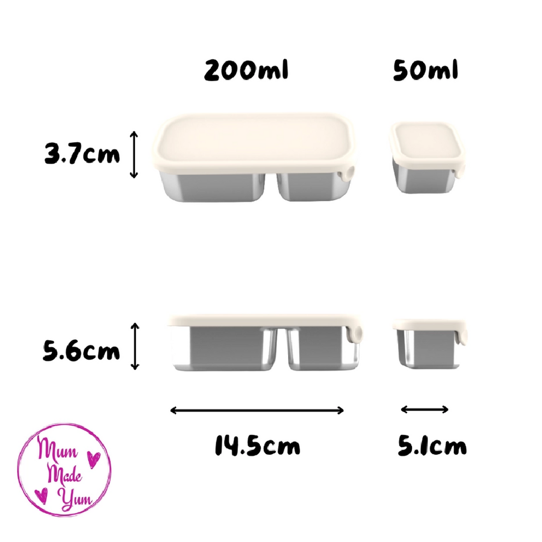 Mighty Mini Stainless Steel Dip Containers - Beige