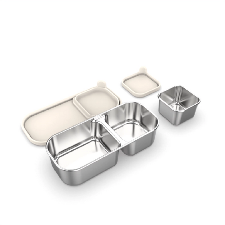 Mighty Mini Stainless Steel Dip Containers - Beige