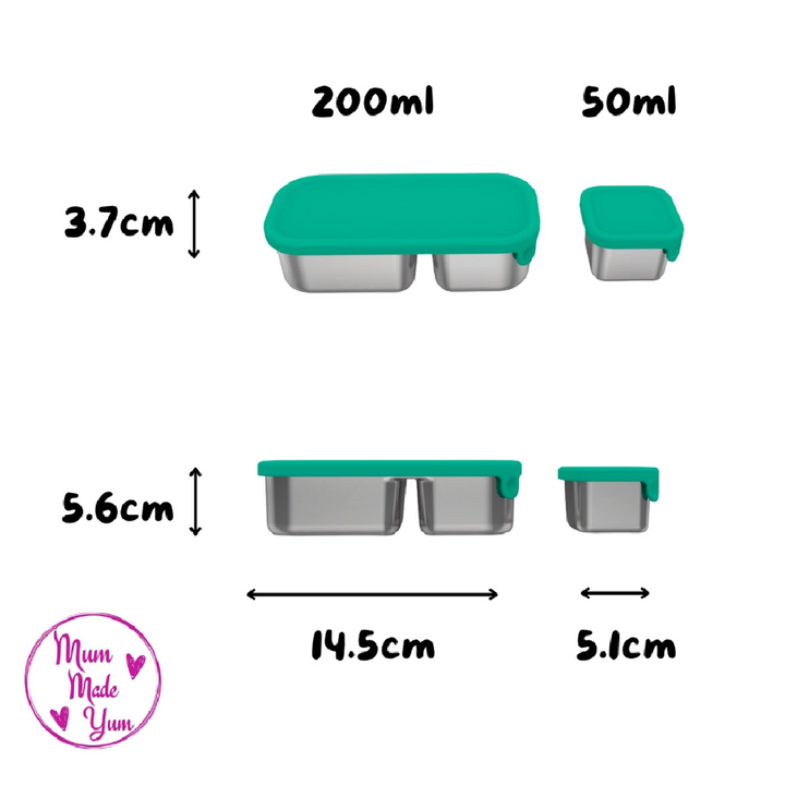 Mighty Mini Stainless Steel Dip Containers - Green