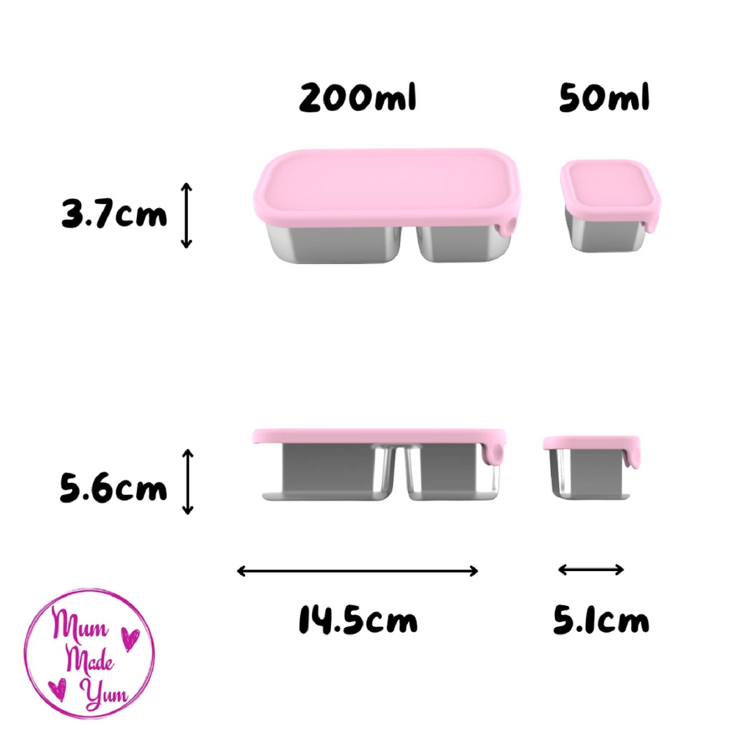 Mighty Mini Stainless Steel Dip Containers - Light Pink