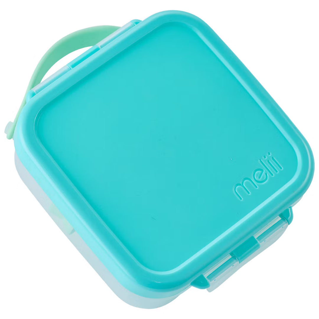 Melii Mini Bento Lunch Box with Handle - Blue/Mint
