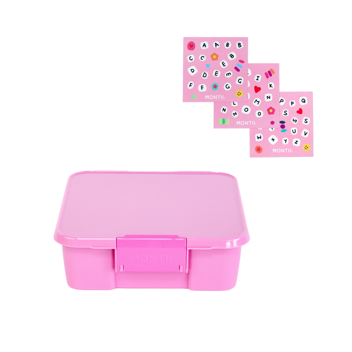 MontiiCo Bento Five Lunch Box - Floss - Bonus Letter Stickers