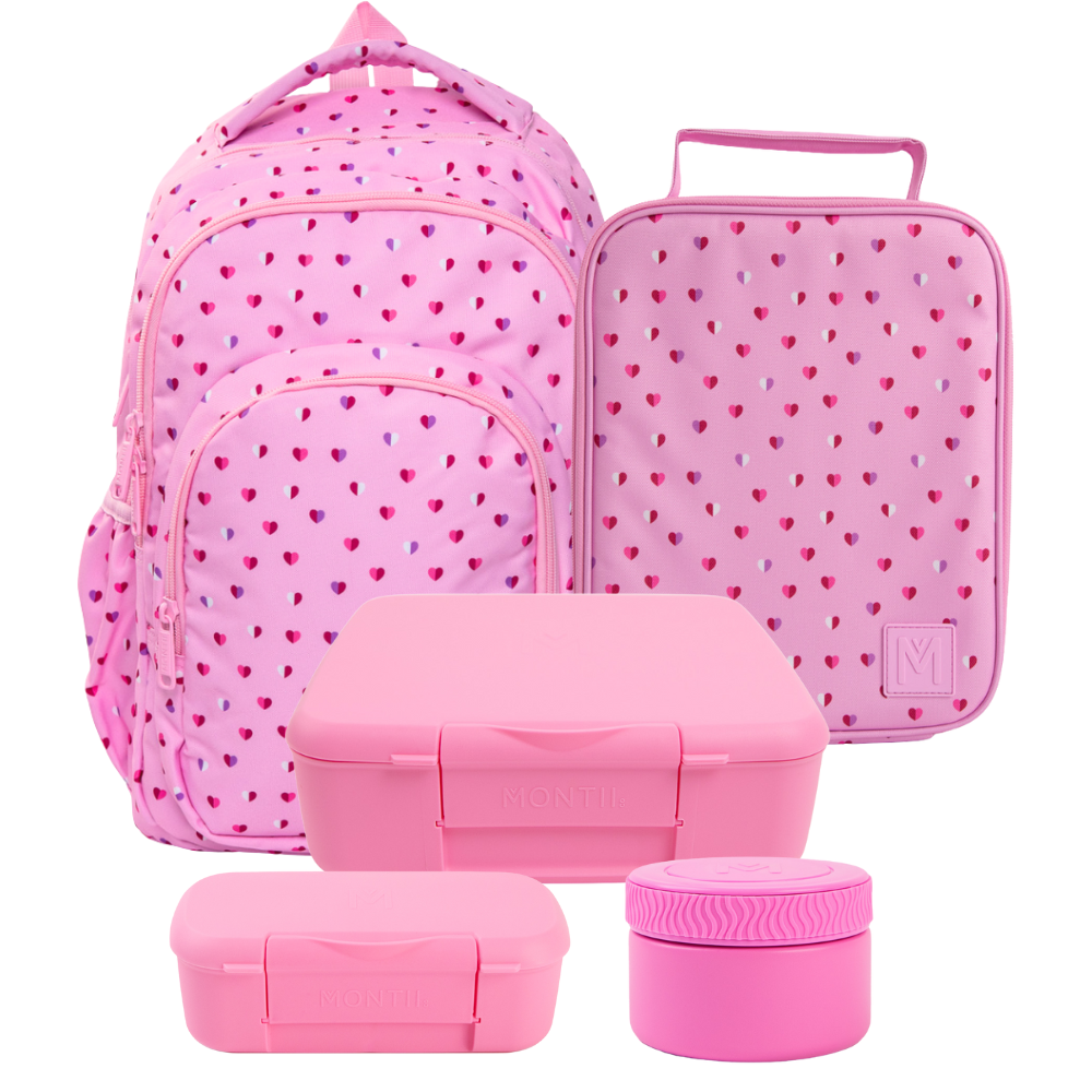 PRE-ORDER - MontiiCo Backpack + Lunch Bundle - Sweetheart - FREE SHIPPING