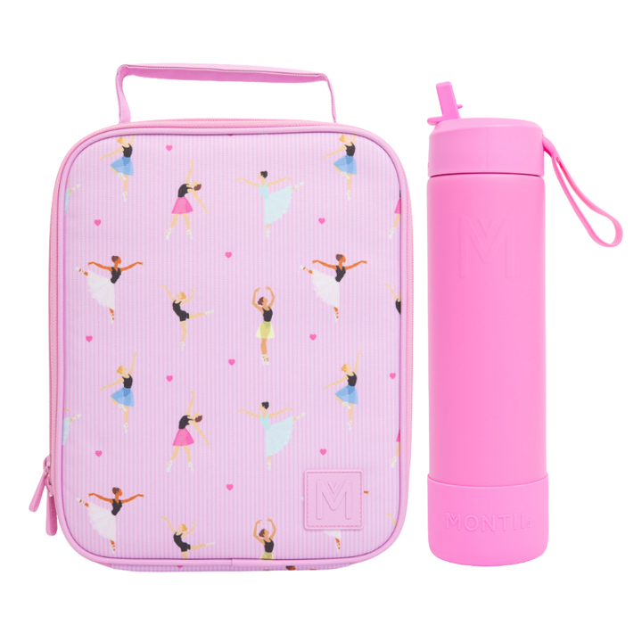 MontiiCo Large Lunch Bag & Sipper Bottle Bundle - Twirl