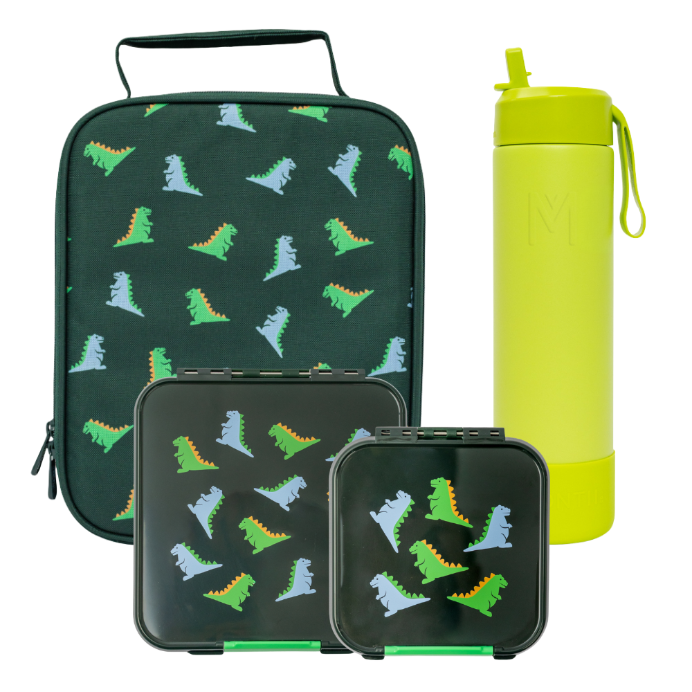 MontiiCo Bento Box & Bottle Bundle - Dinosaur