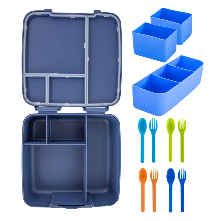 MontiiCo Feast Lunch Box & Accessories Bundle - Navy