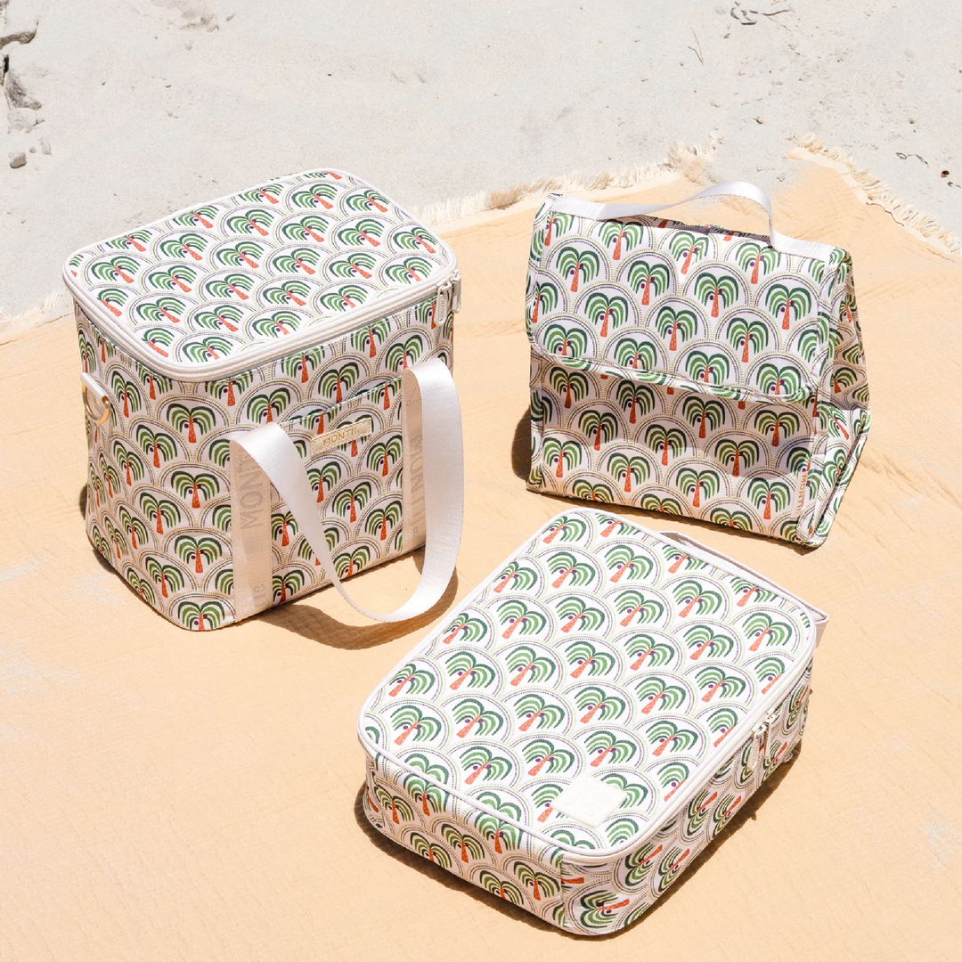 MontiiCo Large Insulated Lunch Bag & Ice Pack - Coconut Palms