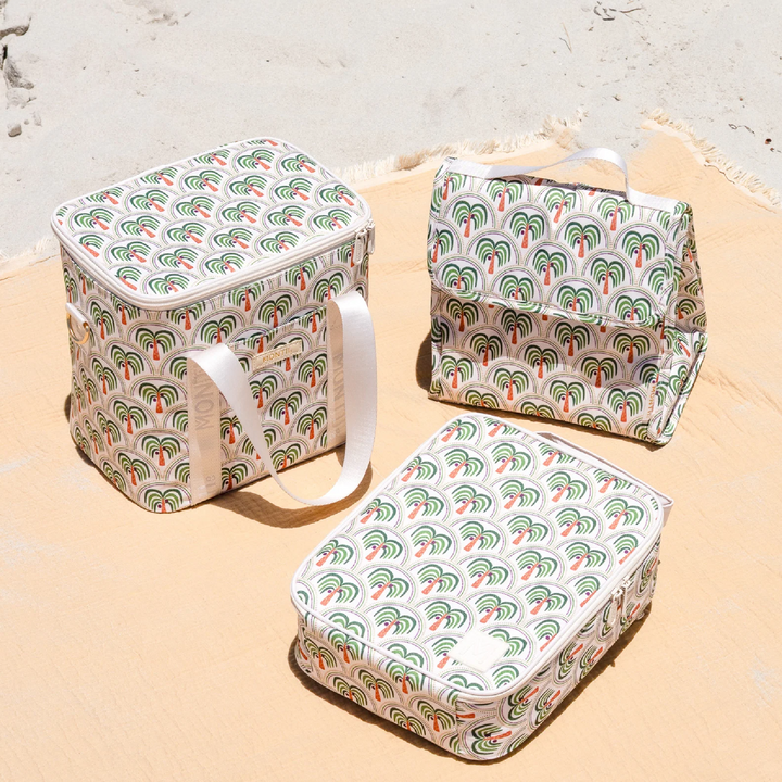MontiiCo Large Insulated Lunch Bag & Ice Pack - Coconut Palms