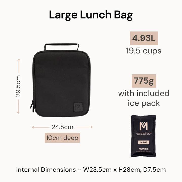 MontiiCo Large Insulated Lunch Bag & Ice Pack - Goal Keeper