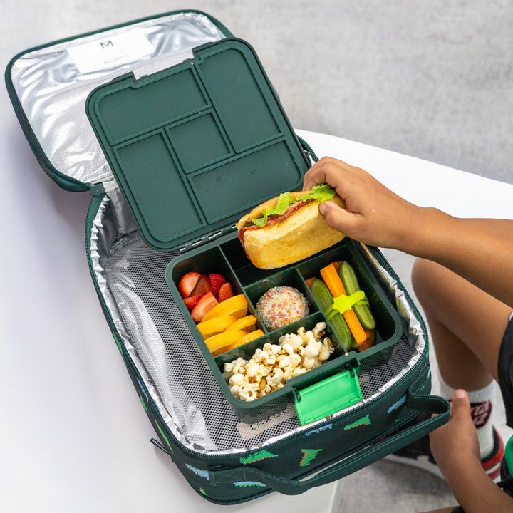 MontiiCo Large Insulated Lunch Bag & Ice Pack - Dinosaur