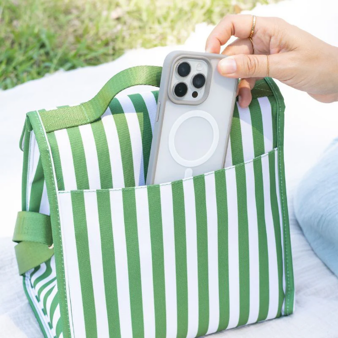 MontiiCo Insulated Lunch Carrier - Pickle Stripe