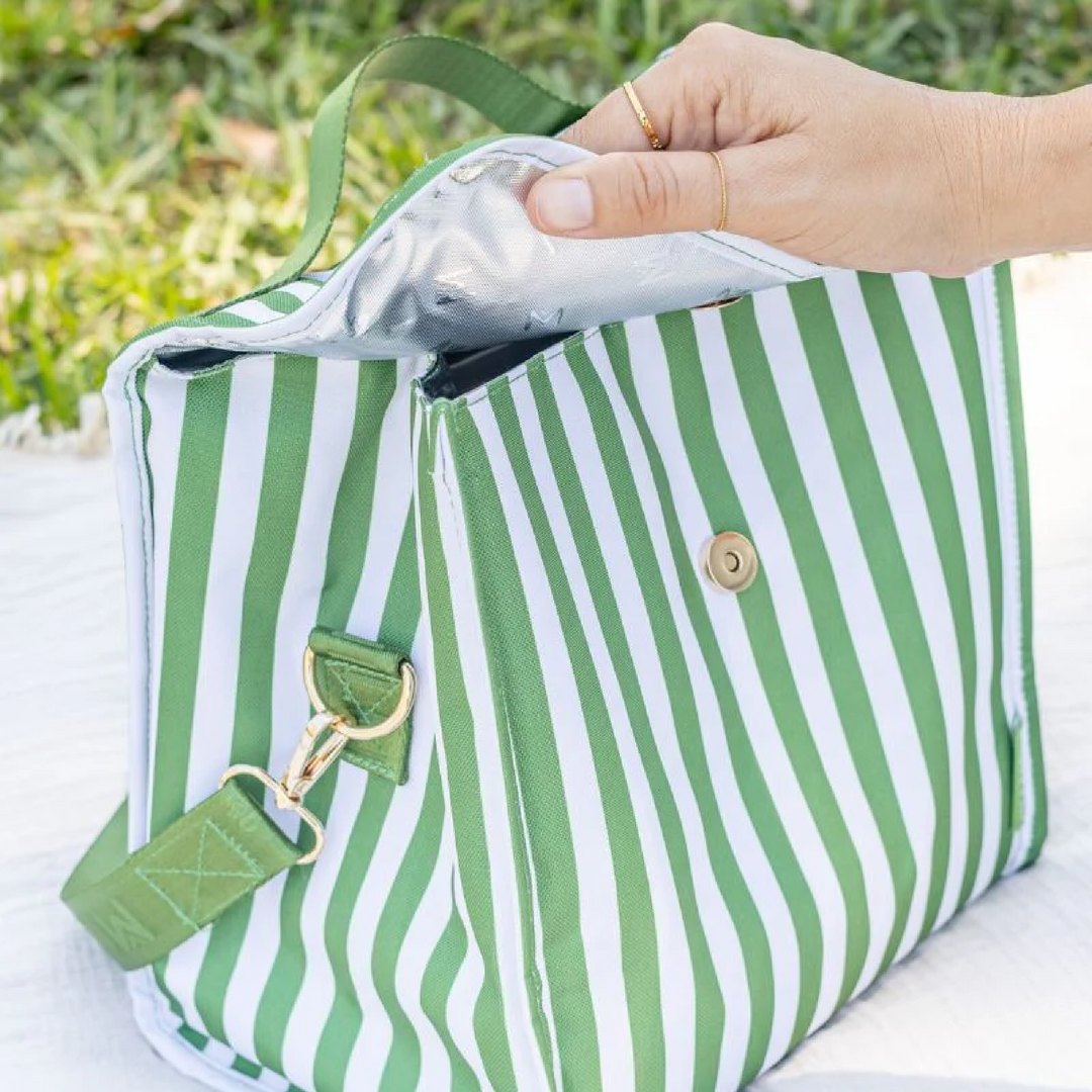 MontiiCo Insulated Lunch Carrier - Pickle Stripe