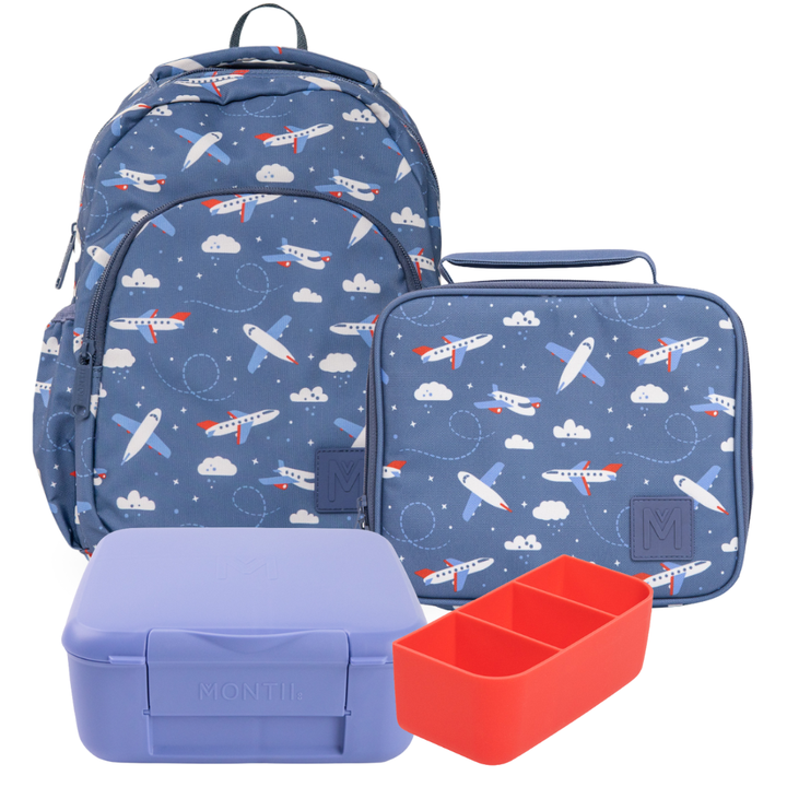 PRE-ORDER - MontiiCo Mini Backpack + Lunch Bundle - Jetset - FREE SHIPPING