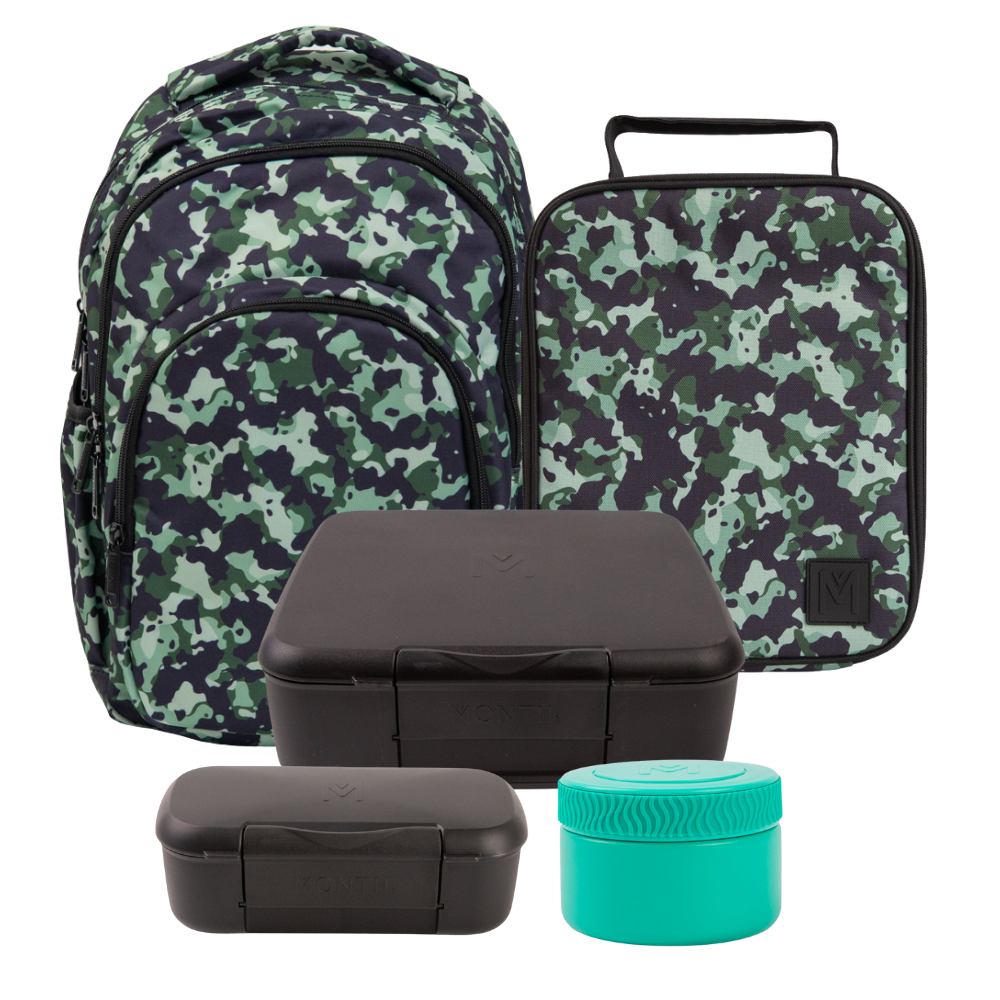 PRE-ORDER - MontiiCo Backpack + Lunch Bundle - Stealth - FREE SHIPPING