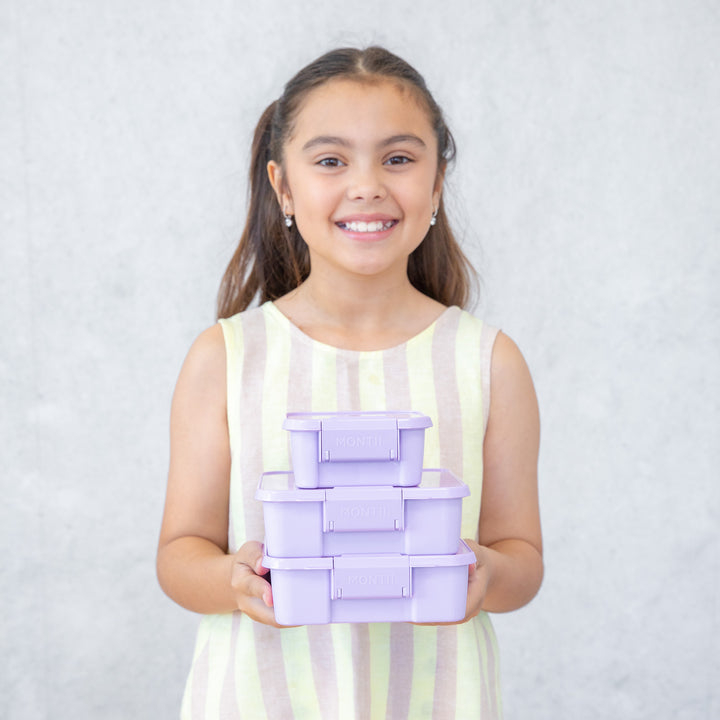 MontiiCo Bento Three Lunch Box - Lilac