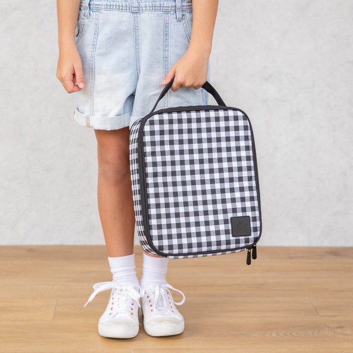 Pre-Order - MontiiCo Large Insulated Lunch Bag - Black Gingham