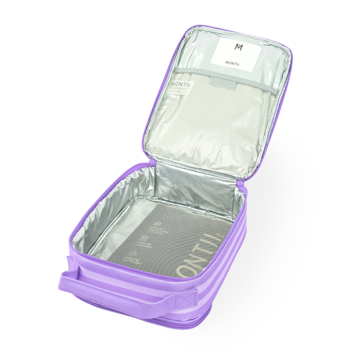 PRE-ORDER - MontiiCo Large Insulated Lunch Bag & Ice Pack - Lilac Stripes