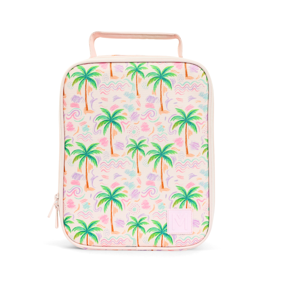 PRE-ORDER - MontiiCo Large Insulated Lunch Bag & Ice Pack - Pastel Palms