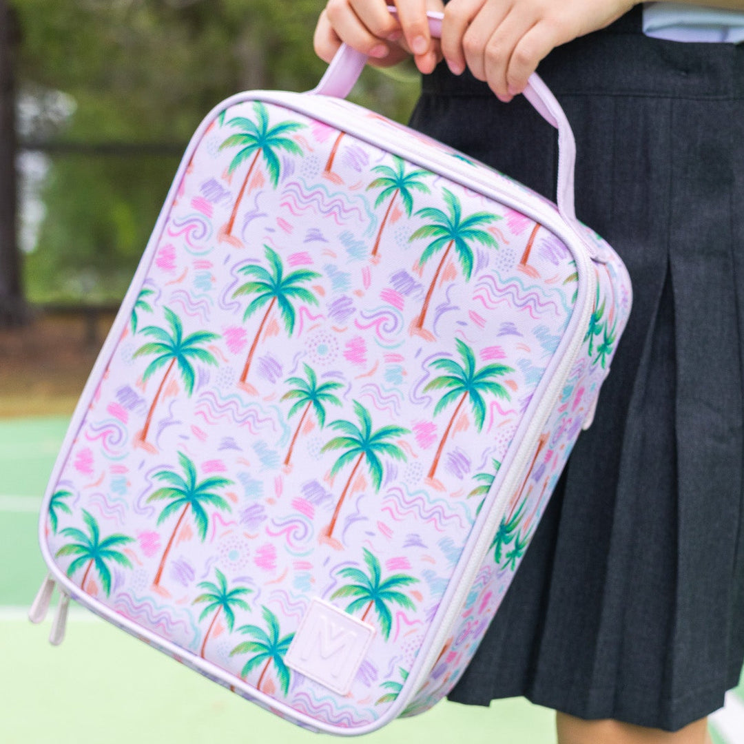 PRE-ORDER - MontiiCo Large Insulated Lunch Bag & Ice Pack - Pastel Palms