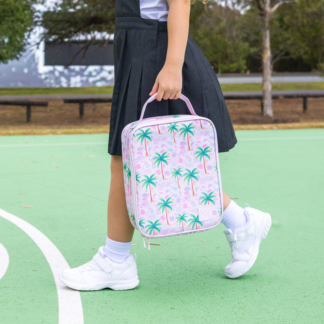 PRE-ORDER - MontiiCo Large Insulated Lunch Bag & Ice Pack - Pastel Palms