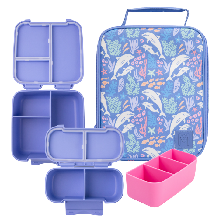 PRE-ORDER - MontiiCo Large Lunch Bundle - Dolphin Dreams - FREE SHIPPING