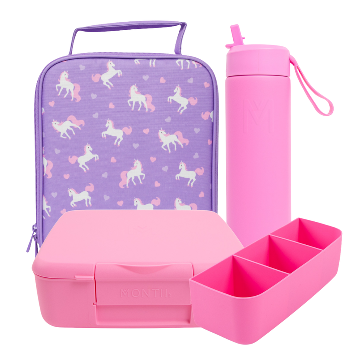 MontiiCo Large Lunch Bundle - Unicorn - Floss