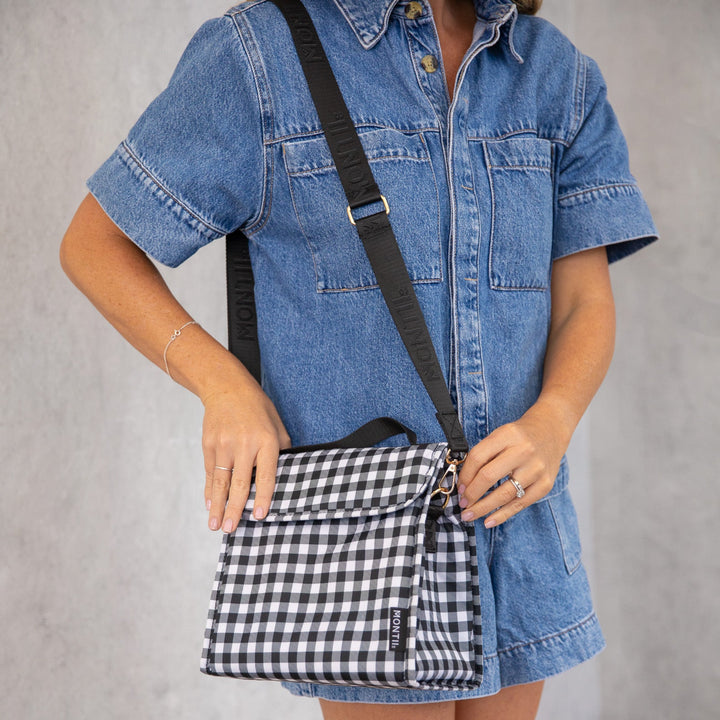 MontiiCo Insulated Lunch Carrier - Black Gingham