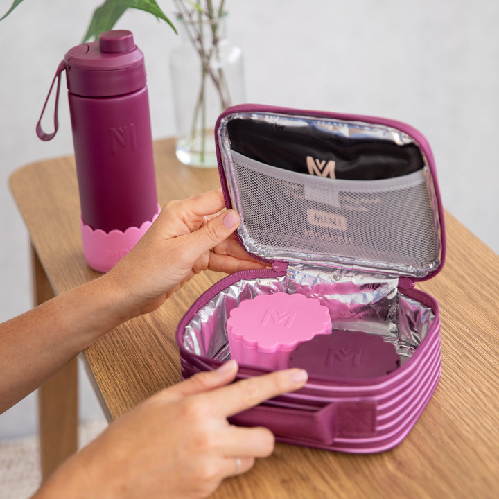 MontiiCo Mini Insulated Lunch Bag & Ice Pack - Ruby