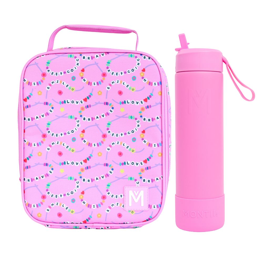 MontiiCo Large Lunch Bag & Sipper Bottle Bundle - Friends Forever