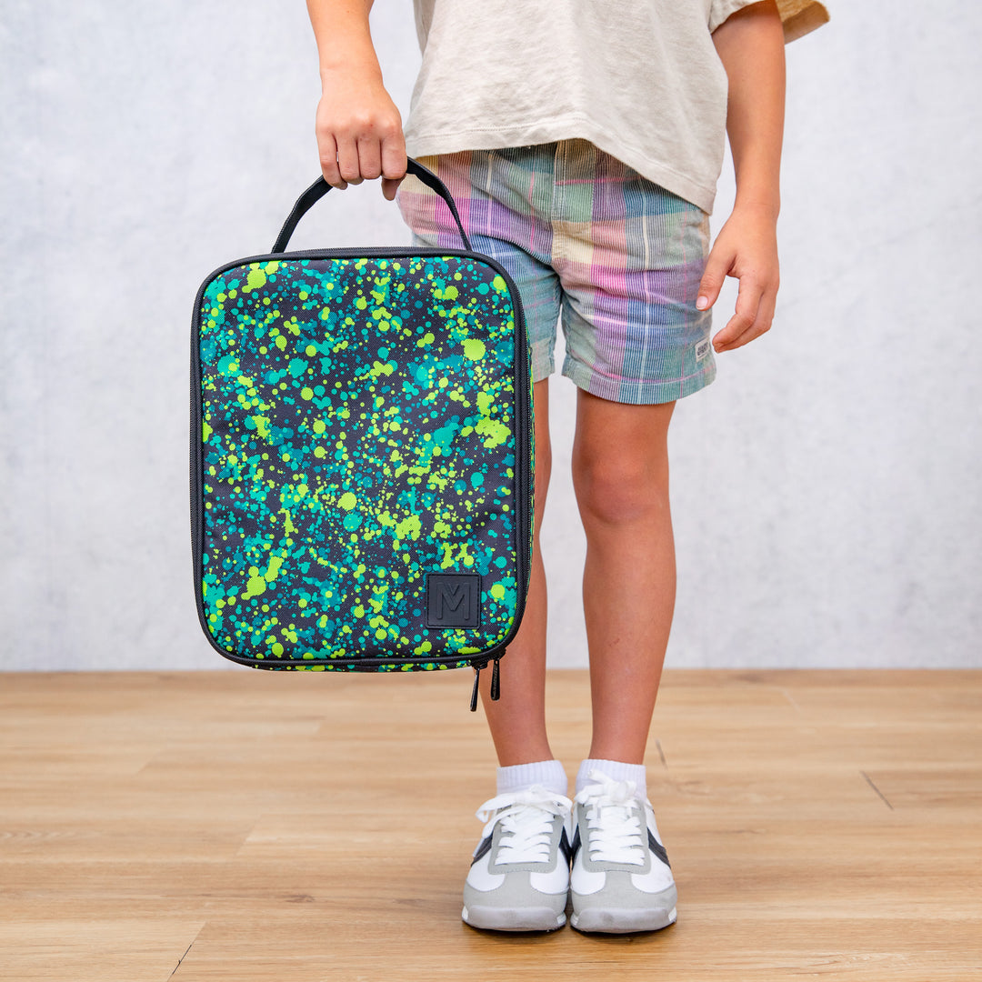 MontiiCo Large Lunch Bag & Sipper Bottle Bundle - Splat