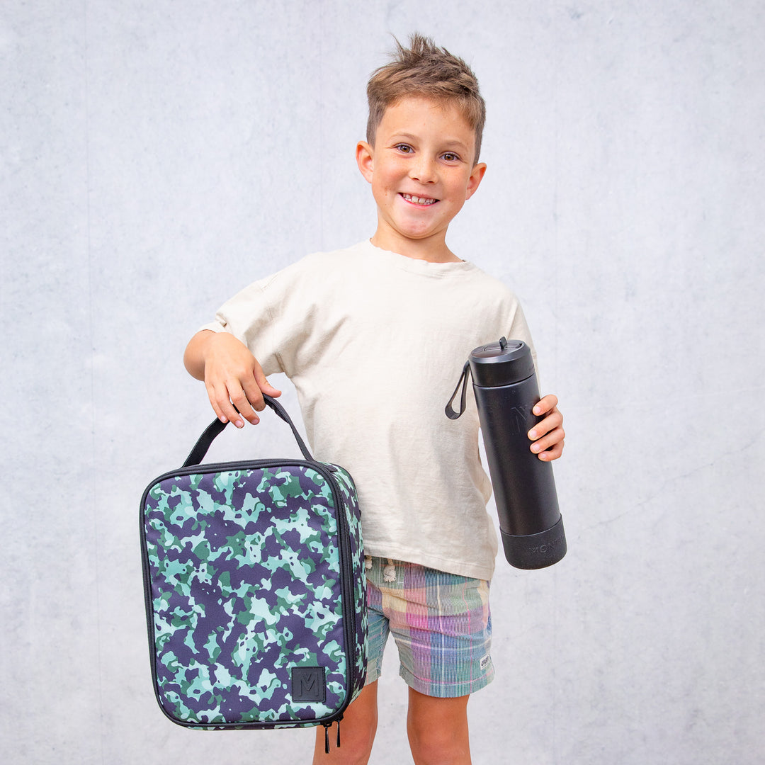 MontiiCo Large Lunch Bag & Sipper Bottle Bundle - Stealth