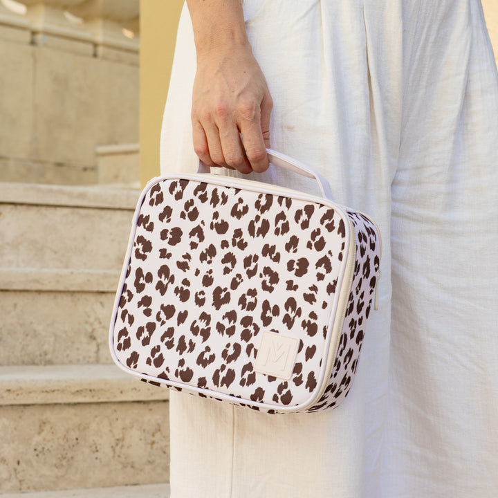 PRE-ORDER MontiiCo Insulated Medium Lunch Bag - Cream Leopard