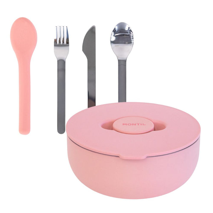 MontiiCo To-Go Lunch Bowl & Cutlery Bundle - Camellia