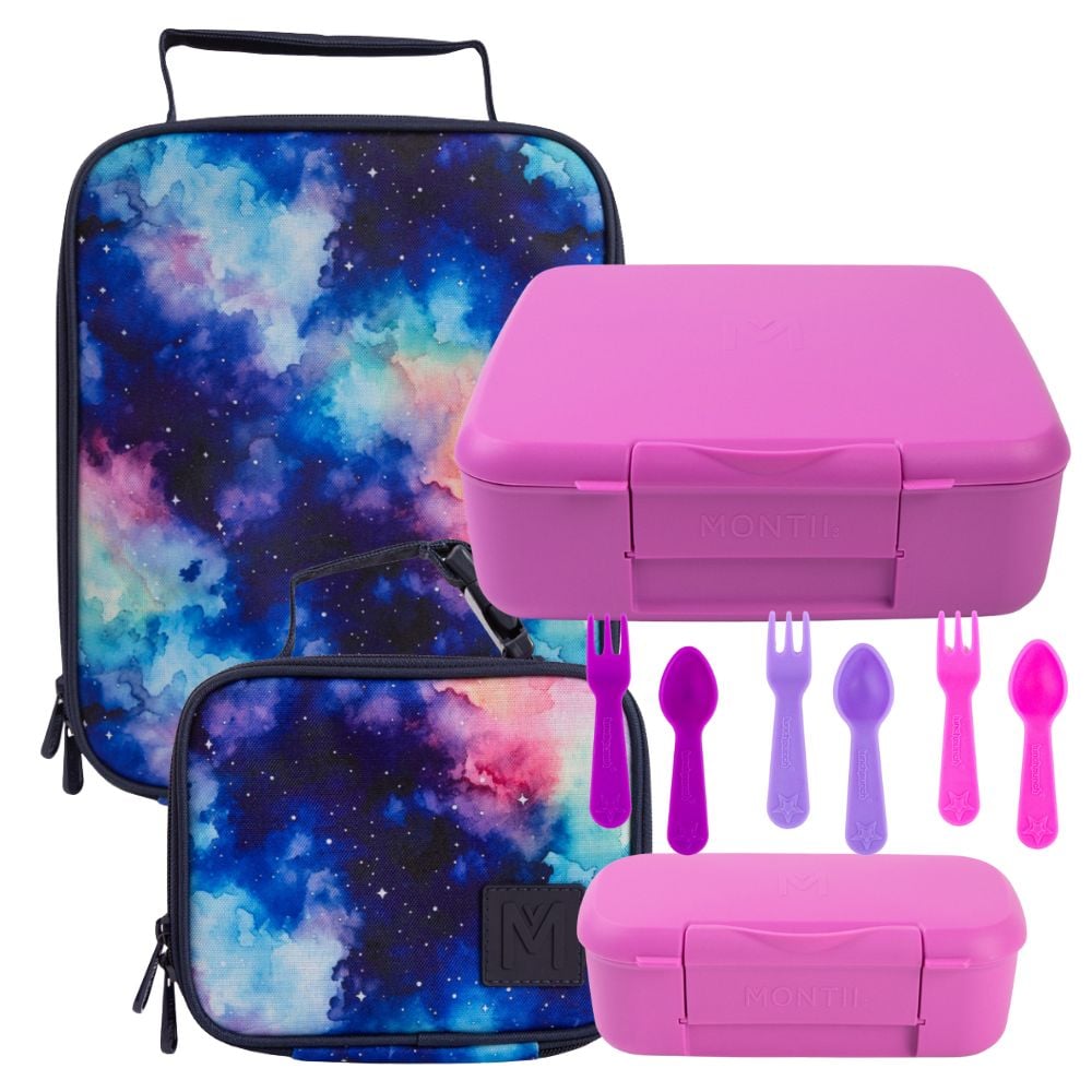 MontiiCo Lunch + Snack Bundle - Starlight/Fuchsia - FREE SHIPPING
