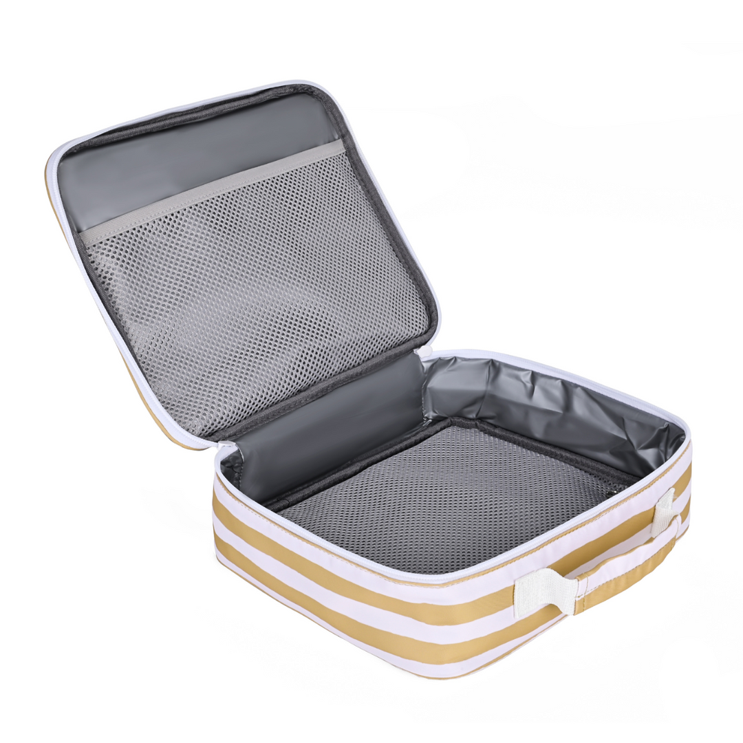 Kinnder JUNIOR Insulated Lunch Bag + Ice Pack - Mustard Stripe