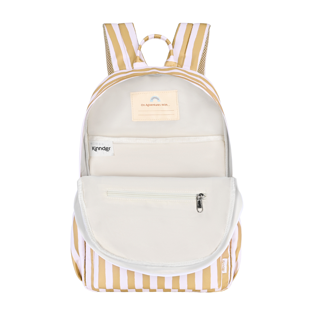 Kinnder Junior Kindy/School Backpack - Mustard Stripe