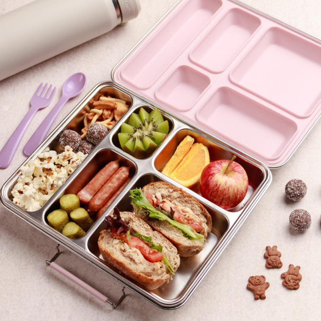Nestling Jumbo Stainless Steel Bento Box - Dusty Pink
