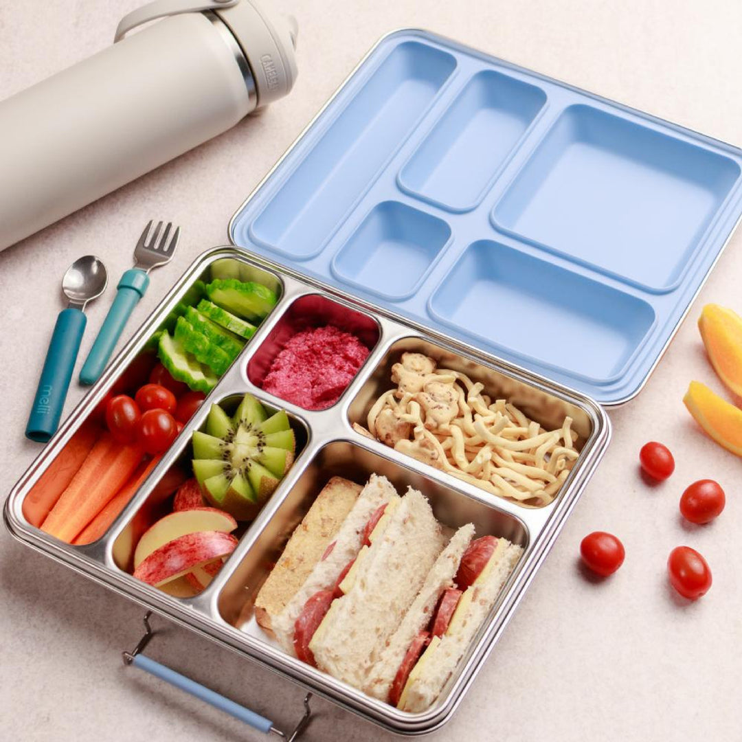 Nestling Jumbo Stainless Steel Bento Box - Dusty Blue