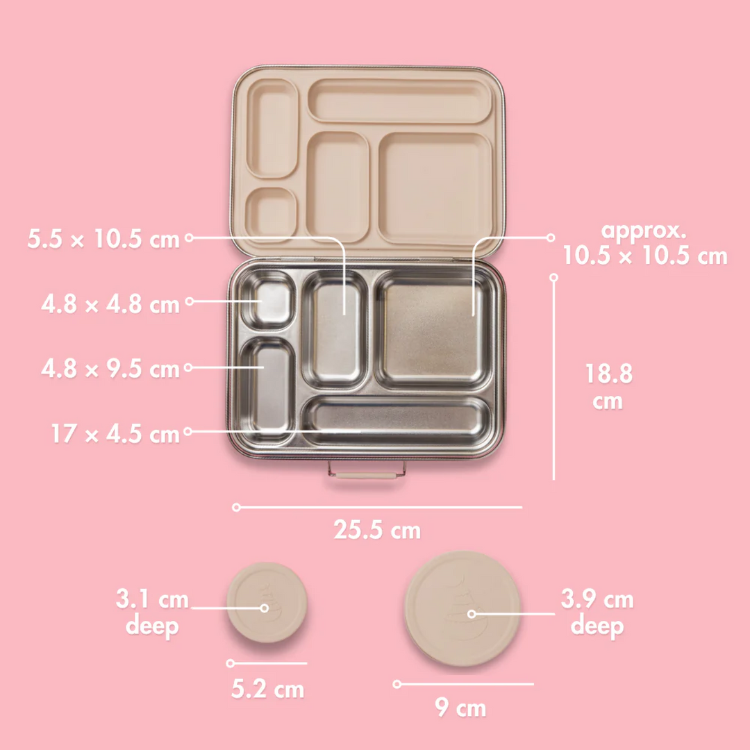 Nudie Rudie Lunch Box Stainless Steel Bento Box & Pots - Oatmeal