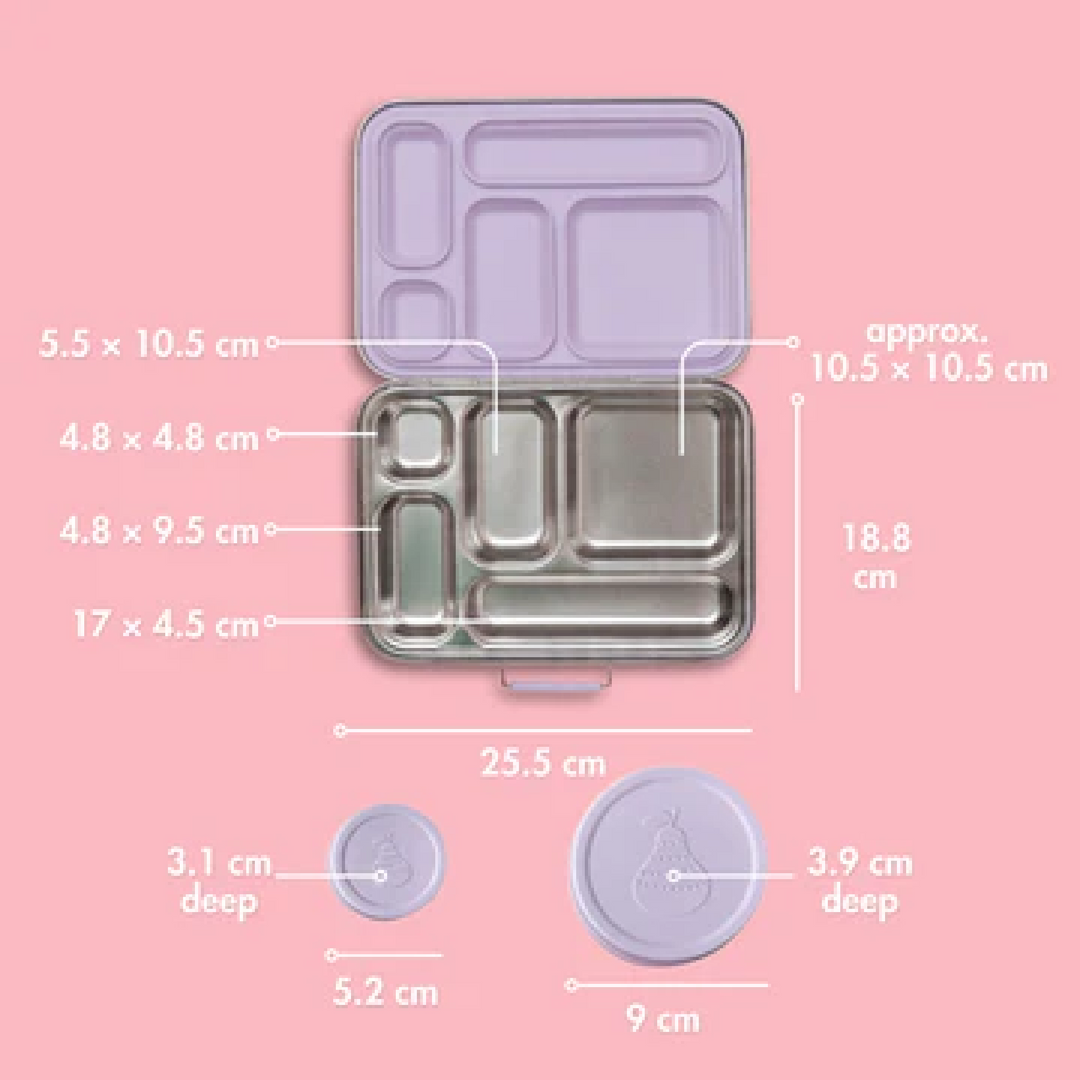 Nudie Rudie Lunch Box Stainless Steel Bento Box & Pots - Soft Lilac